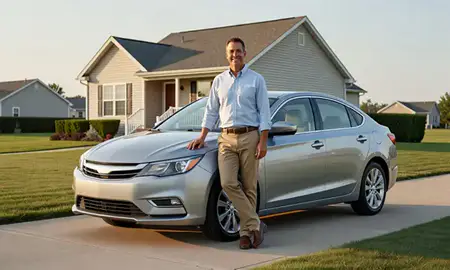 Customer with their delivered car in Gary, Indiana, United States