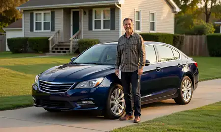 Car delivered to a driveway in Gary, Indiana, United States