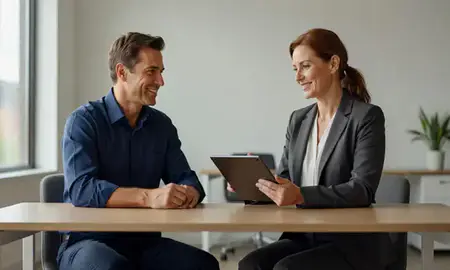 Customer discussing car shipping options in Goshen, Indiana, United States