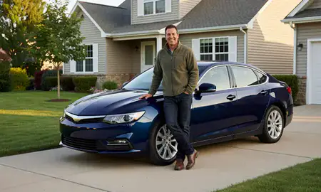 Customer with their delivered car in Greenwood, Indiana, United States