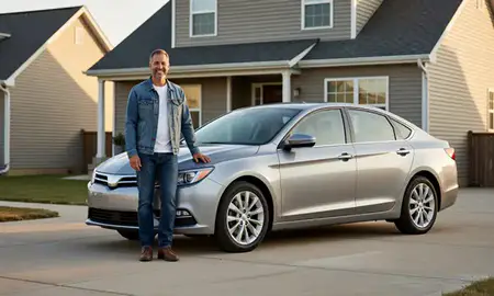 Customer with their delivered car in Hammond, Indiana, United States