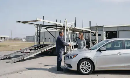 Vehicle owner beside their delivered car in Hammond, Indiana, United States