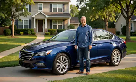 Car delivered to a driveway in Indianapolis, Indiana, United States