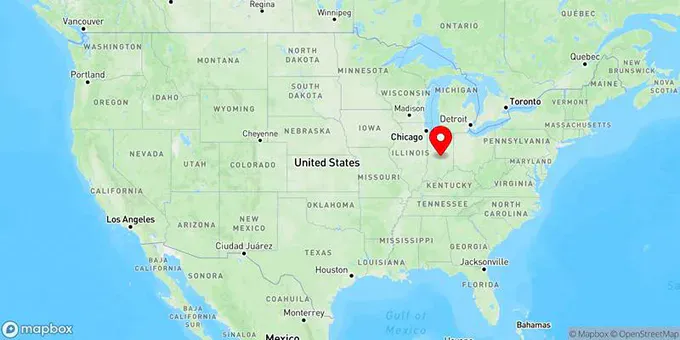 Map of Indianapolis, Indiana, United States