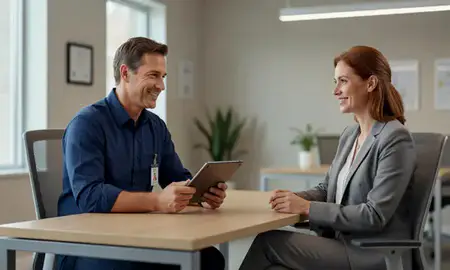 Customer discussing car shipping options in Lafayette, Indiana, United States