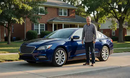 Car delivered to a driveway in Merrillville, Indiana, United States