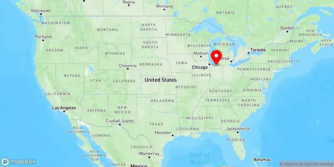 Map of Mishawaka, Indiana, United States