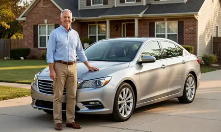 Customer with their delivered car in Noblesville, Indiana, United States