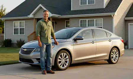 Customer with their delivered car in Plainfield, Indiana, United States