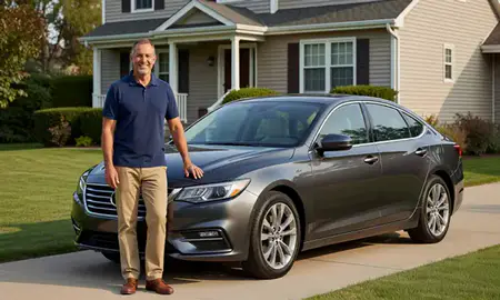 Customer with their delivered car in Richmond, Indiana, United States