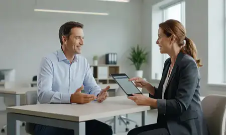 Customer discussing car shipping options in West Lafayette, Indiana, United States