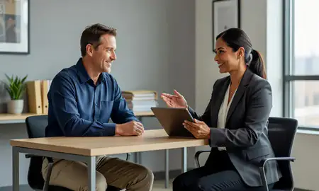 Customer discussing car shipping options in Davenport, Iowa, United States