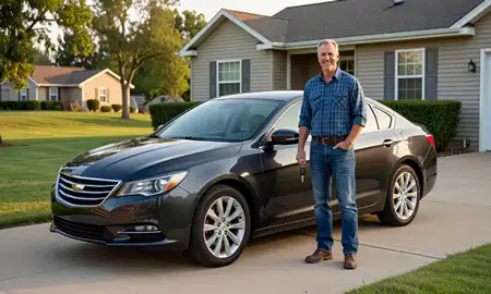 Car delivered to a driveway in Fort Dodge, Iowa, United States