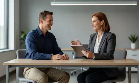 Customer discussing car shipping options in Muscatine, Iowa, United States