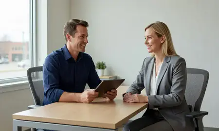 Customer discussing car shipping options in Sioux City, Iowa, United States