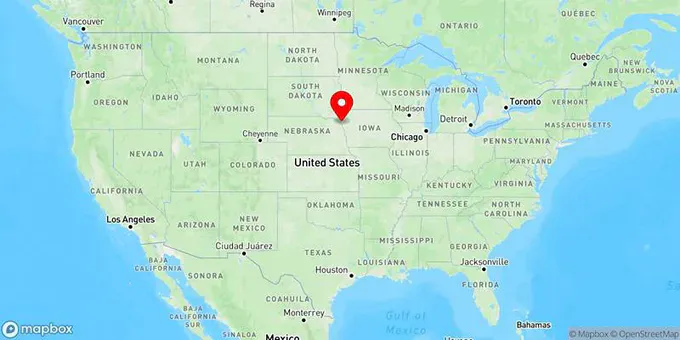 Map of Sioux City, Iowa, United States