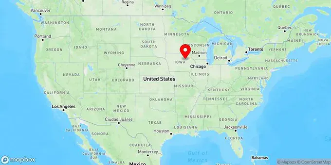 Map of Waterloo, Iowa, United States