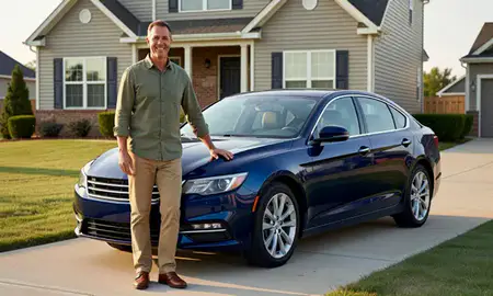 Customer with their delivered car in Andover, Kansas, United States