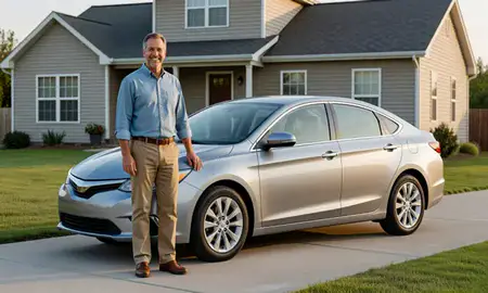 Customer with their delivered car in El Dorado, Kansas, United States