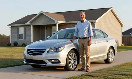 Customer with their delivered car in Garden City, Kansas, United States