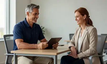 Customer discussing car shipping options in Garden City, Kansas, United States