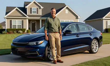 Customer with their delivered car in Gardner, Kansas, United States