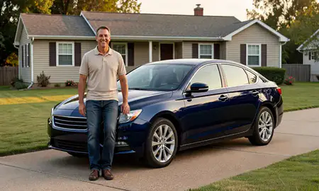 Customer with their delivered car in Kansas City, Kansas, United States