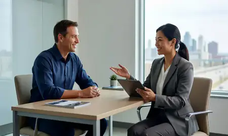 Customer discussing car shipping options in Kansas City, Kansas, United States