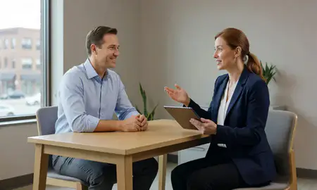 Customer discussing car shipping options in Manhattan, Kansas, United States