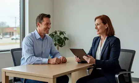 Customer discussing car shipping options in McPherson, Kansas, United States