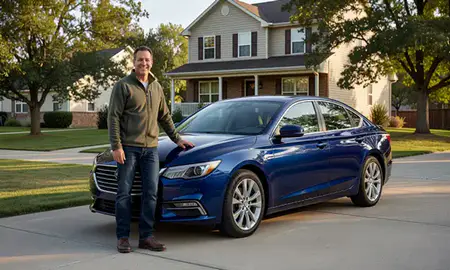 Customer with their delivered car in Ottawa, Kansas, United States
