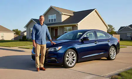 Customer with their delivered car in Salina, Kansas, United States