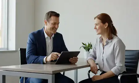 Customer discussing car shipping options in Topeka, Kansas, United States