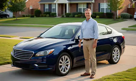 Car delivered to a driveway in Kentucky, United States