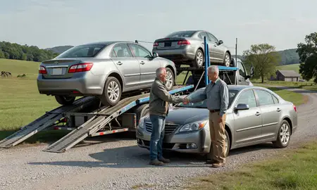 Vehicle owner beside their delivered car in Kentucky, United States