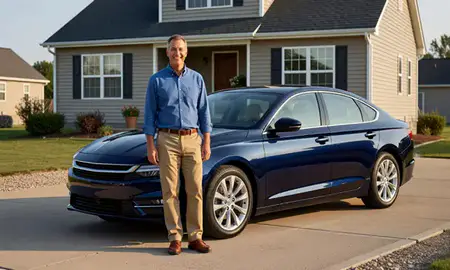Customer with their delivered car in Ashland, Kentucky, United States