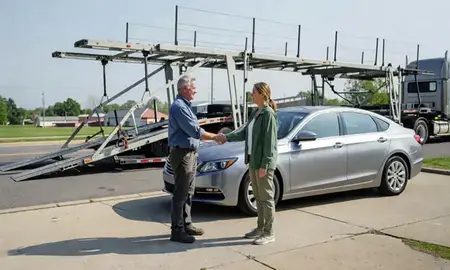 Vehicle owner beside their delivered car in Berea, Kentucky, United States