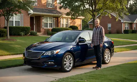 Car delivered to a driveway in Bowling Green, Kentucky, United States