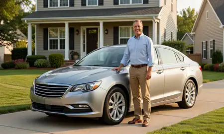Customer with their delivered car in Danville, Kentucky, United States