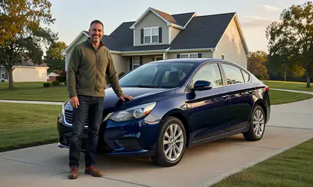 Customer with their delivered car in Florence, Kentucky, United States