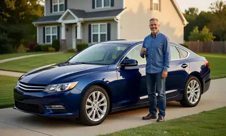 Car delivered to a driveway in Florence, Kentucky, United States