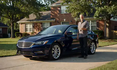 Car delivered to a driveway in Fort Thomas, Kentucky, United States