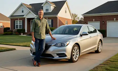 Customer with their delivered car in Georgetown, Kentucky, United States
