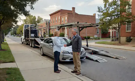 Vehicle owner beside their delivered car in Georgetown, Kentucky, United States