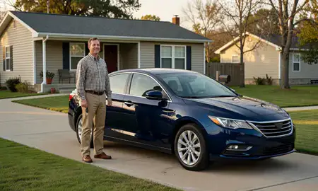 Car delivered to a driveway in Hopkinsville, Kentucky, United States