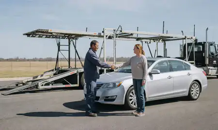 Vehicle owner beside their delivered car in Hopkinsville, Kentucky, United States