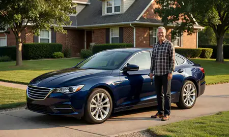 Car delivered to a driveway in Independence, Kentucky, United States