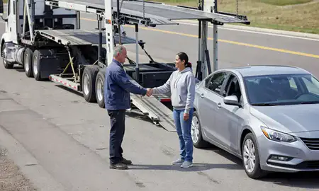 Vehicle owner beside their delivered car in Independence, Kentucky, United States