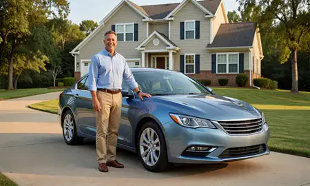 Customer with their delivered car in Lexington, Kentucky, United States