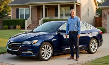 Car delivered to a driveway in Lexington, Kentucky, United States